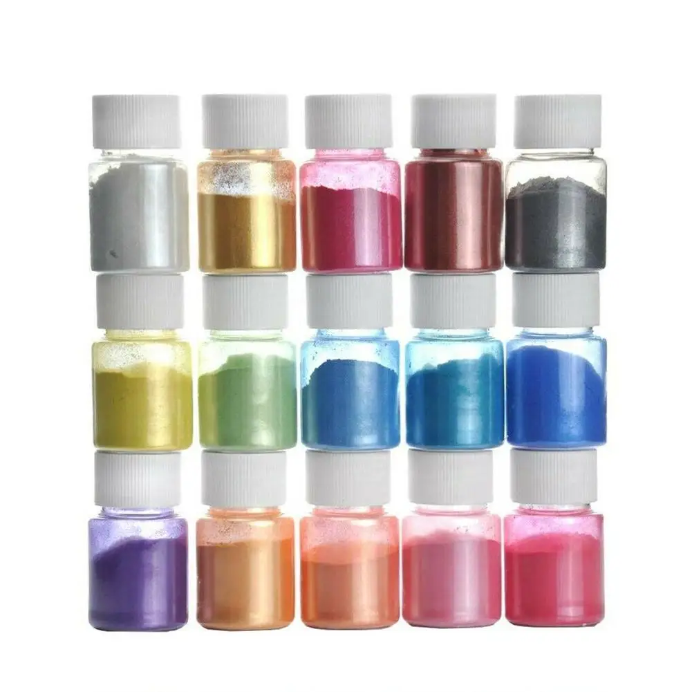 

15 Colors Dye Pearl Pigment Natural Mica Powder Toys Pearlescent Pigment Powder Decoration Additive Jewelry For DIY Handmad M1O7