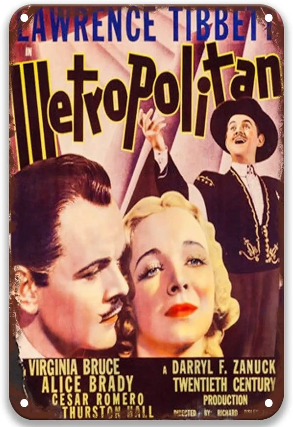 

Metropolitan (1935) Tin Signs Vintage Movies Fashion for Man Office Outdoors Party Room 8x12 Inches