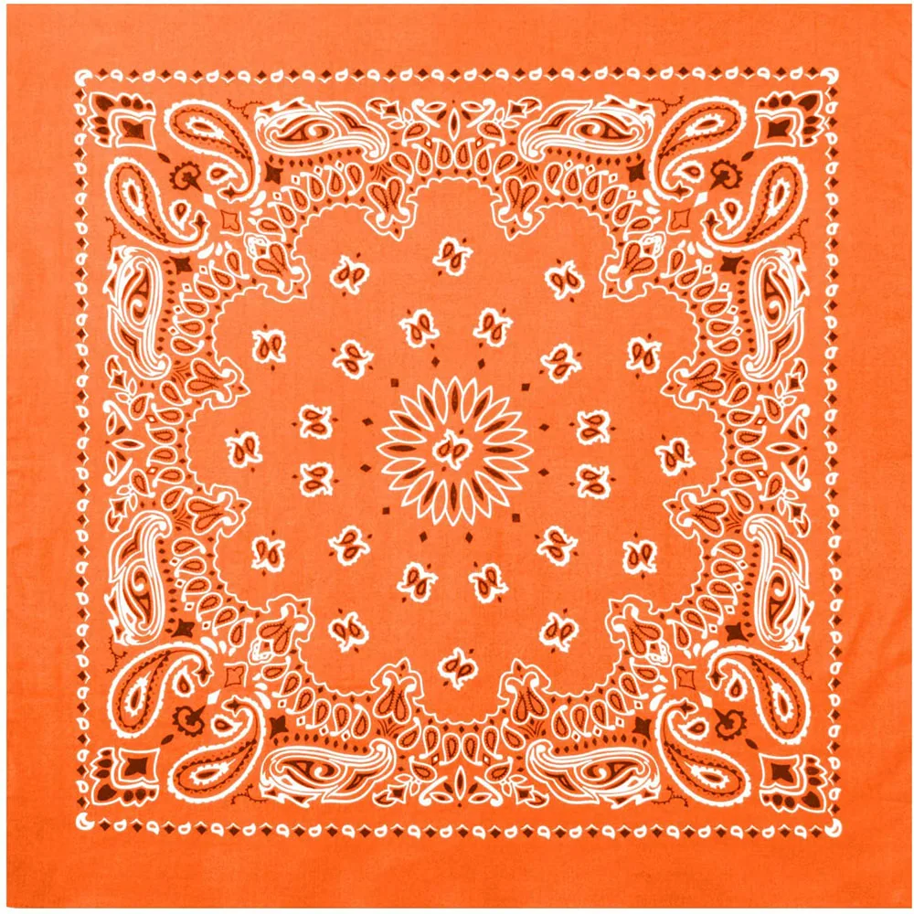 Бандана 22 дюйма 100% хлопок двусторонняя с принтом пейсли ковбойские