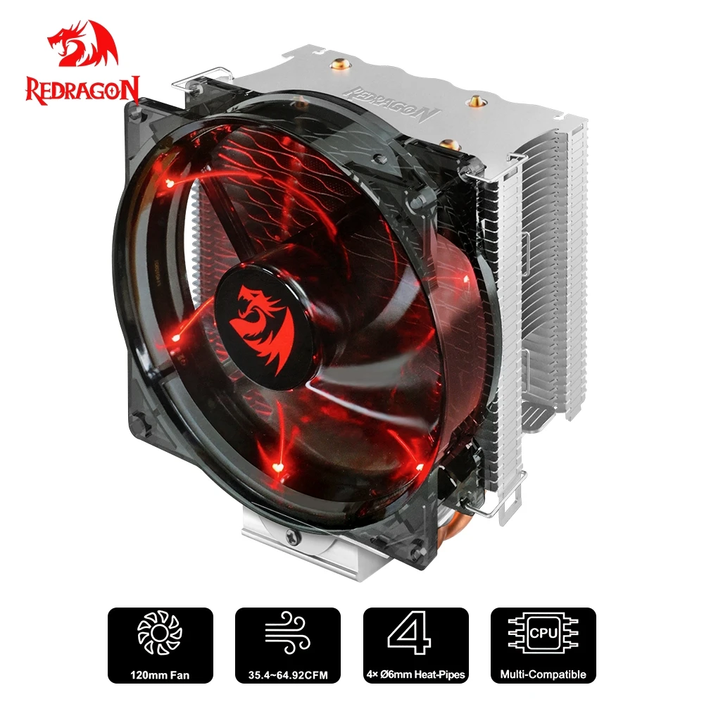 Redragon CPU 2 теплопроводные трубы из чистой меди система охлаждения с башней