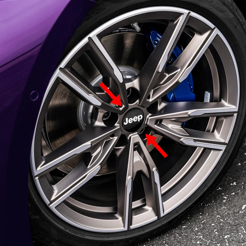 4pcs Car Logo Tire Center Hubcaps Auto Wheel Badge Hub Cover Sticker Accessories For Jeep Wrangler Renegade Compass Liberty JKU |