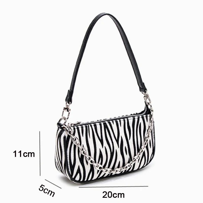 

Baguette Bags Women Shoulder Bags Handbag Underarm Bag Fashion Purse Chain 2021 New Trend Stripe Pattern Designer Bag PU Leather