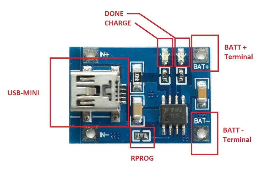 Taidacent TP4056 1A литиевая батарея Адаптивная технология зарядки доска Mini USB интерфейс