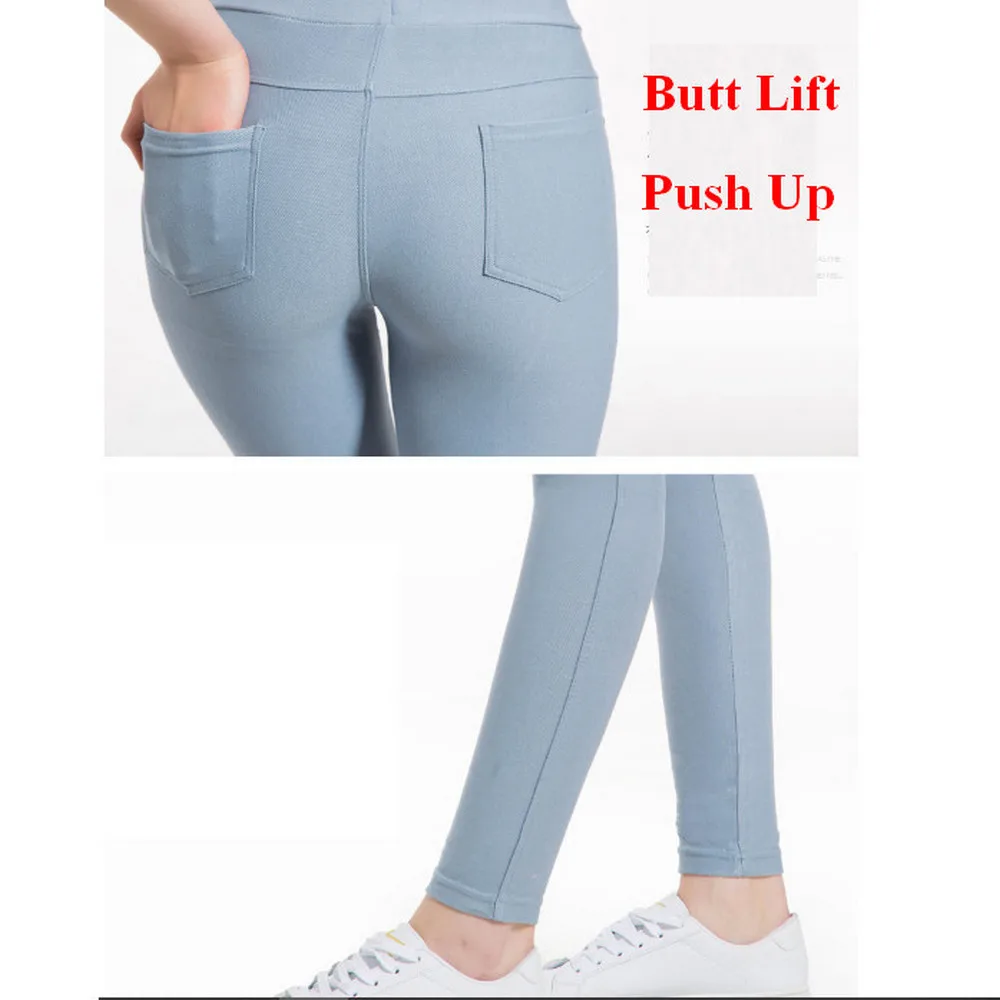 Женские сексуальные леггинсы с пуш ап модные эластичные брюки высокой талией