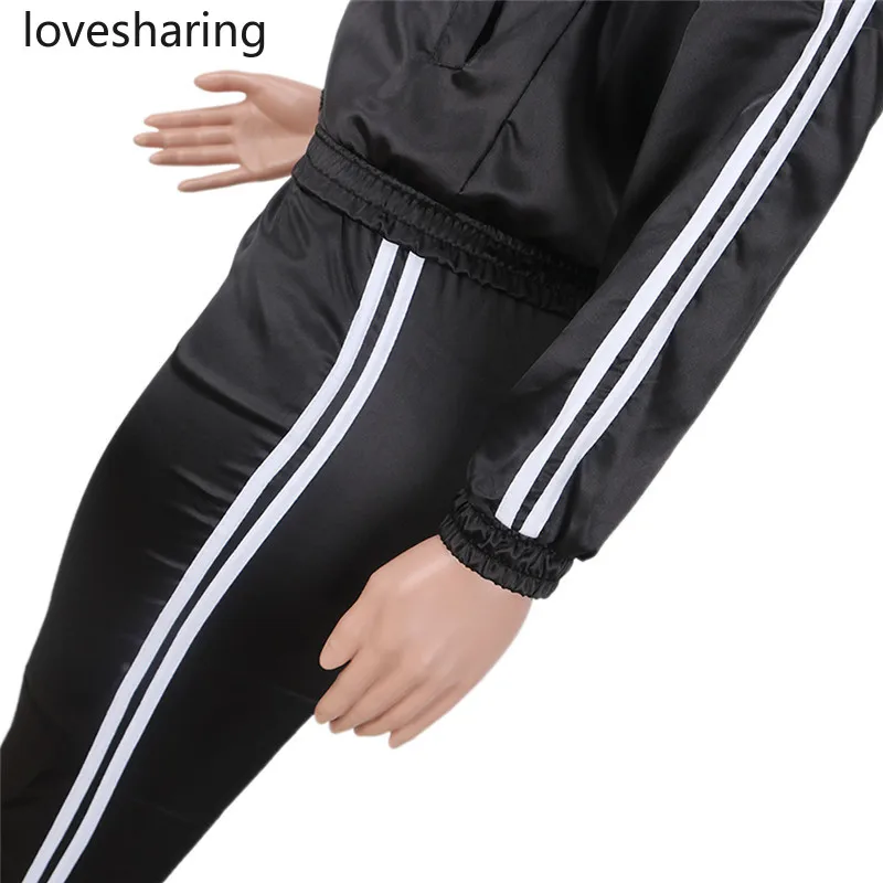 Сатиновый комплект из двух предметов спортивный костюм для женщин элегантный