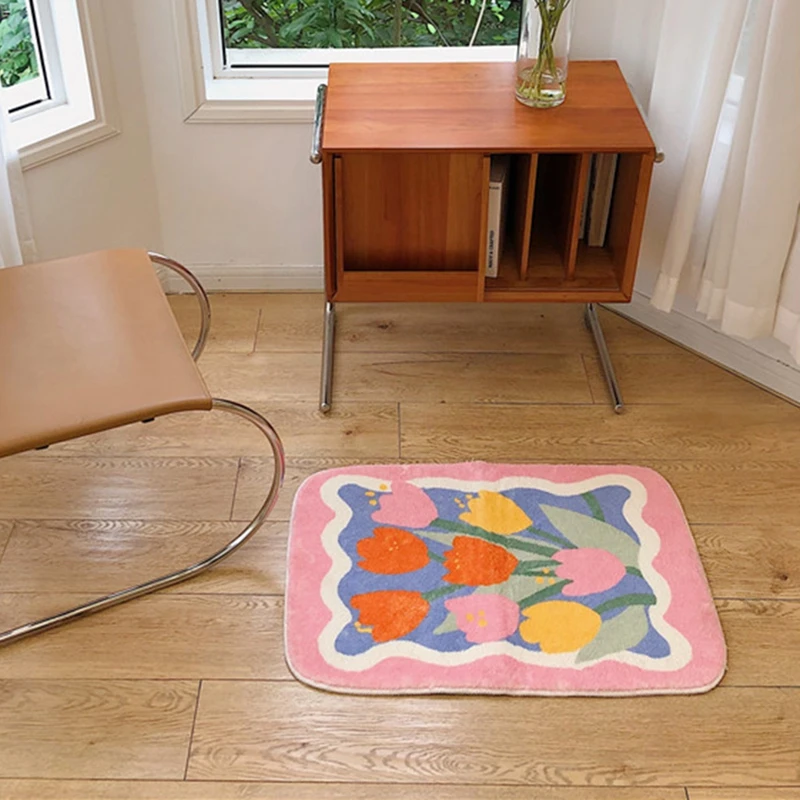 

Впитывающий водой коврик для ванной, нескользящий коврик для ванной, коврики для гостиной, коврики для ног с цветочным узором, коврики для п...