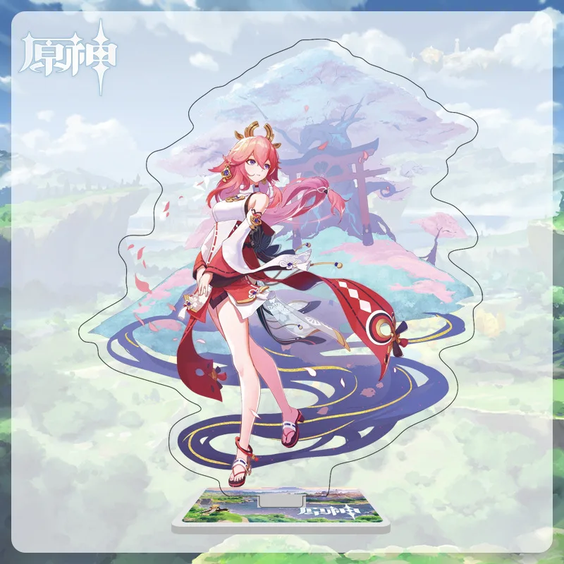 

Game Genshin Impact Yae Guuji Figure Stand Model Plate Cool Man Desk Decor Standing Sign Fans Gifts