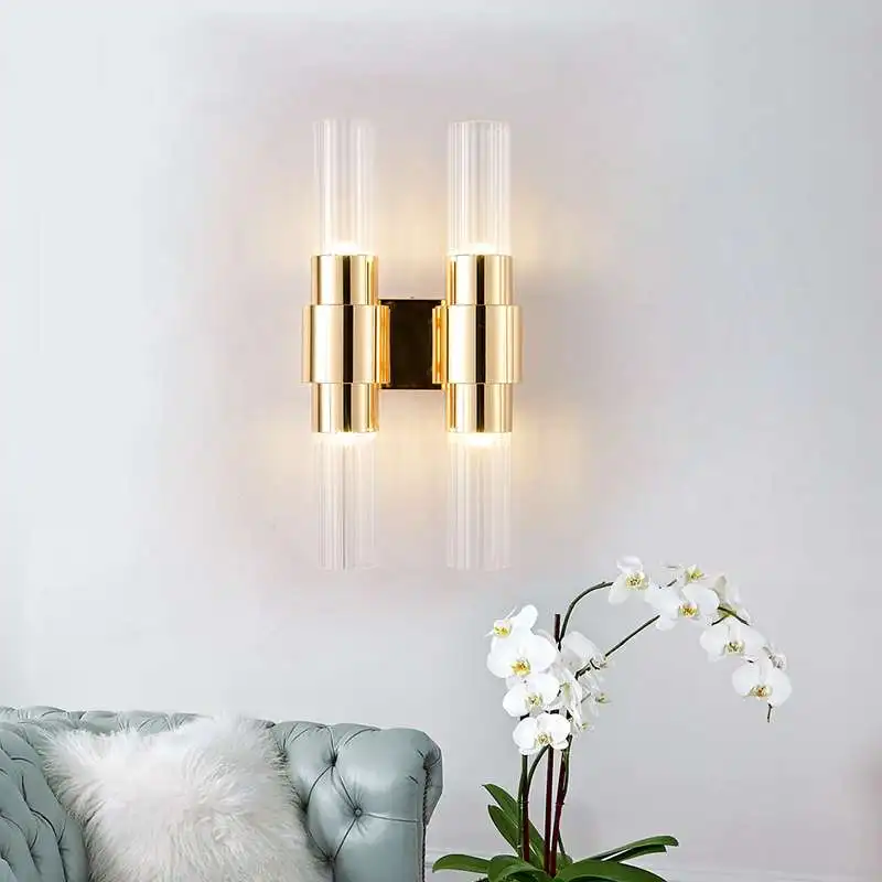 Современные Настенные светильники в стиле ретро роскошный золотой светодиодный