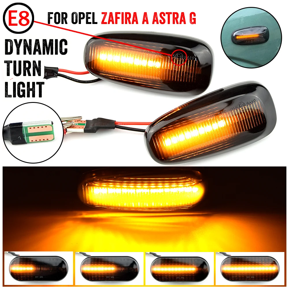 

2x Dynamic LED Side Marker Flowing Turn Signal Side Repeater Lamp Sequential Blinker for Opel for Zafira A 99-05 for Astra G