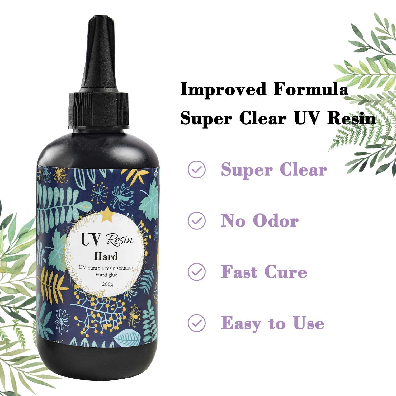 Твердый УФ-полимерный клей кристально чистый для отверждения ультрафиолета