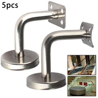 5pcs stainless steel stair handrail guard rail mount banister support wall brackets heavyweight hand support