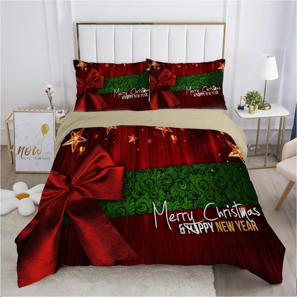 

Christmas santa claus Duvet cover set 240x220 200x200 Bedding set Twin Queen King Double Bed linens Quilt cover Bedclothes stars