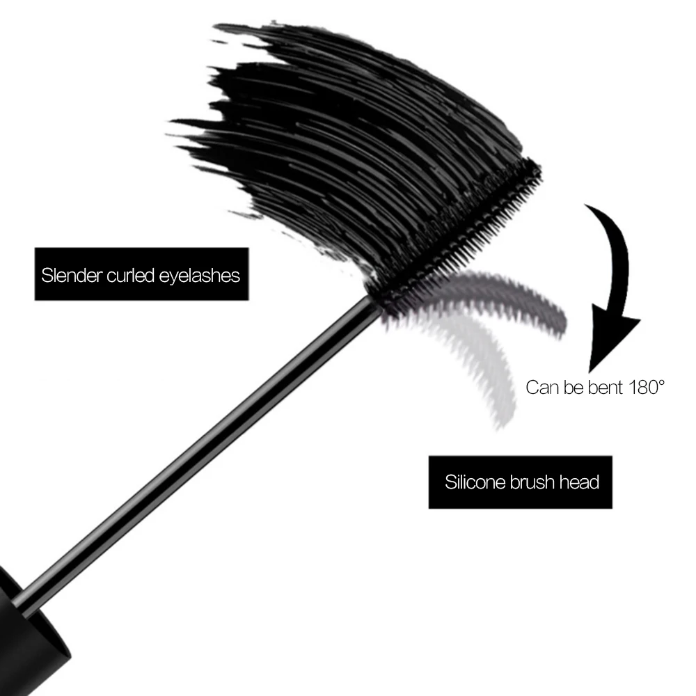 Силиконовая головка 4D шелковое волокно Тушь для ресниц водоСТОЙКАЯ 3d тушь