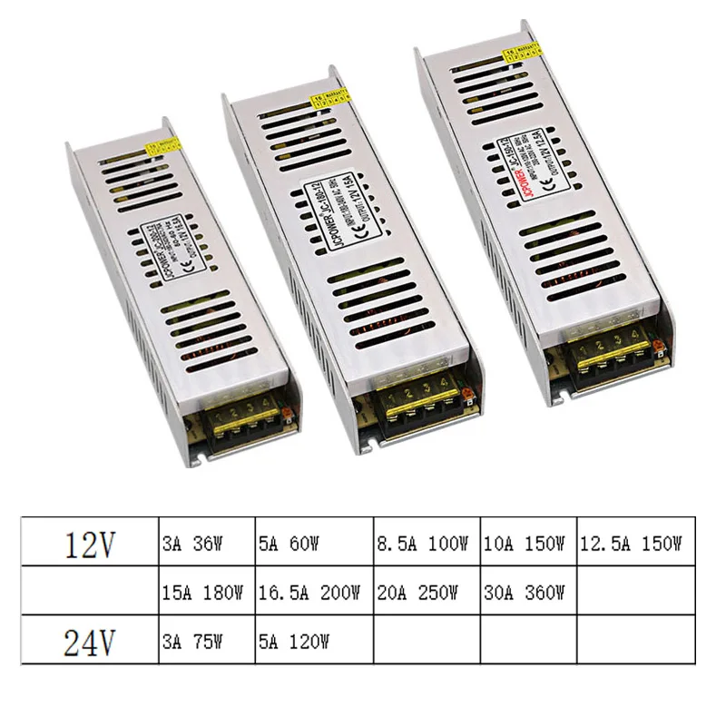 Питание источник постоянного тока 12 V 24 Вольт трансформаторы Светодиодный