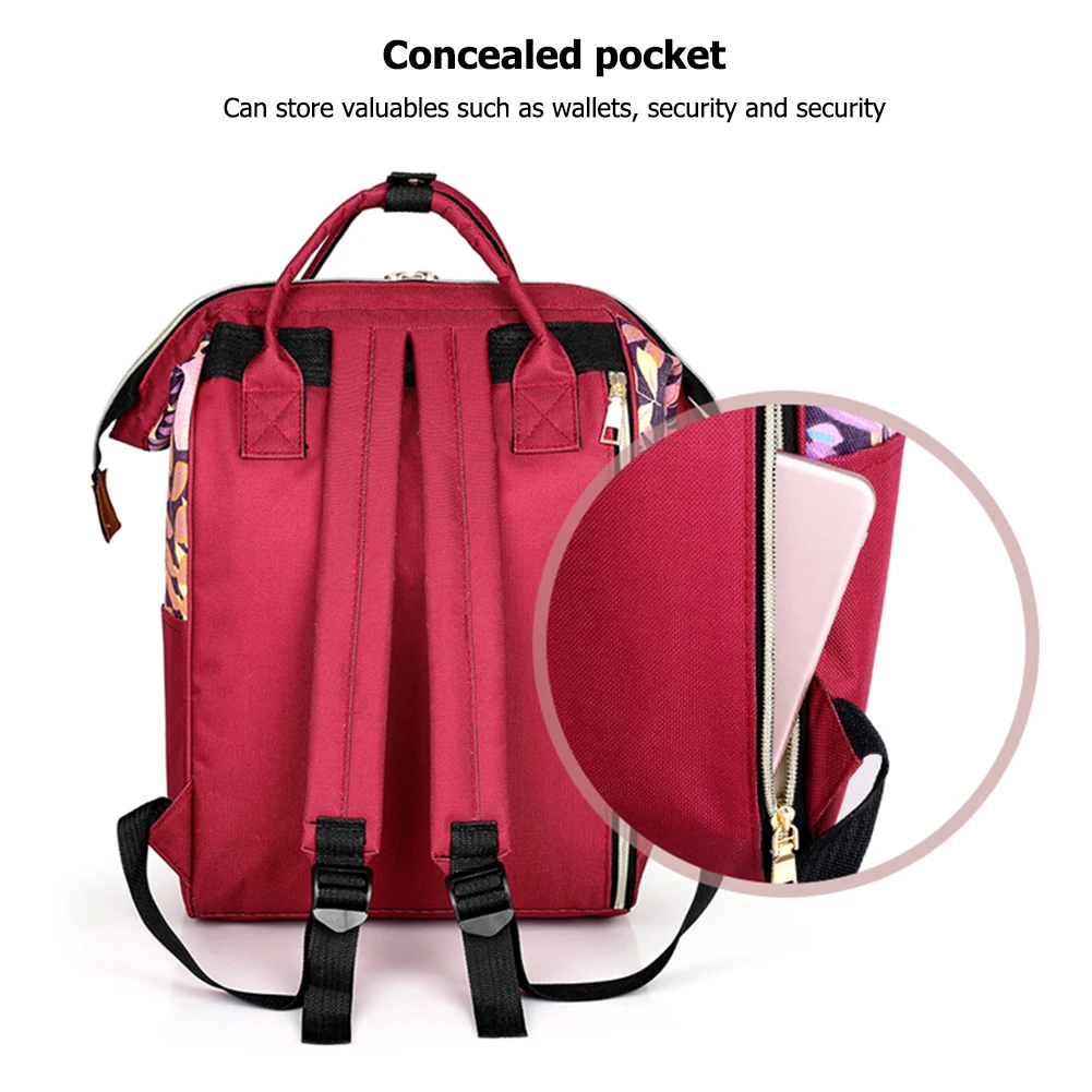 Вместительная сумка для мам дорожный рюкзак подгузников с цветочным принтом