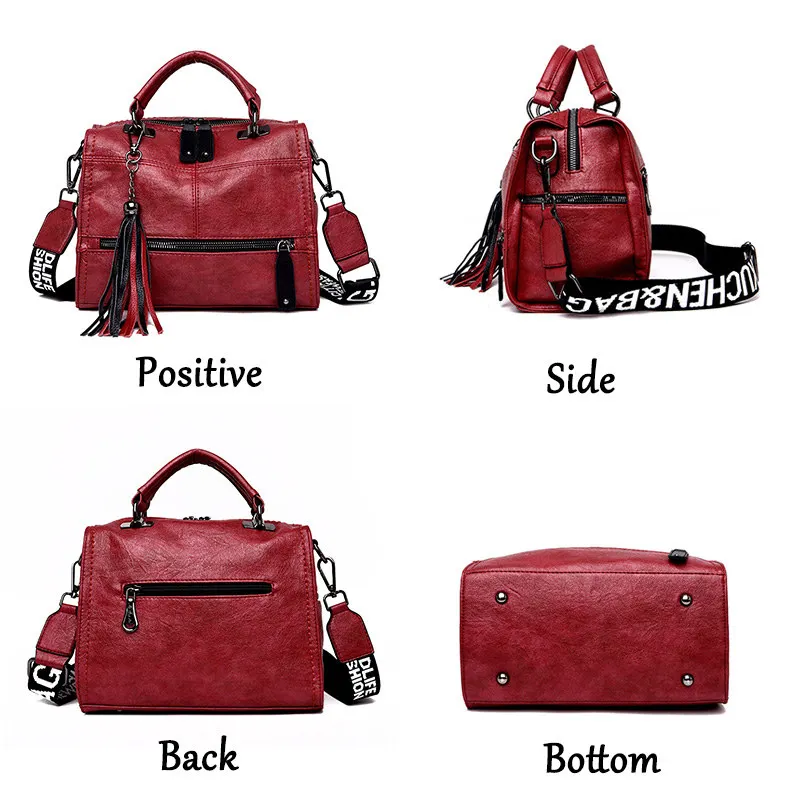 Ретро Женские сумки через плечо с кисточками женские кожаные Bolso Mujer тоут