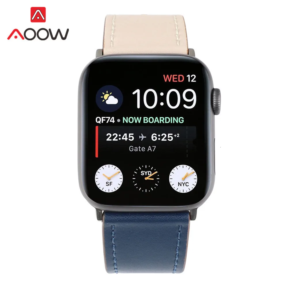 Ремешок для часов из натуральной кожи для Apple Watch 38 мм 40 мм 42 мм 44 мм Correa один тур круг браслет ремешок для iwatch 1 2 3 4