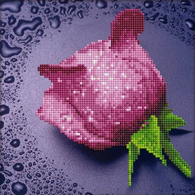 25X25cm DIY 5D алмазная вышивка частичная круглая Алмазная картина розовая роза