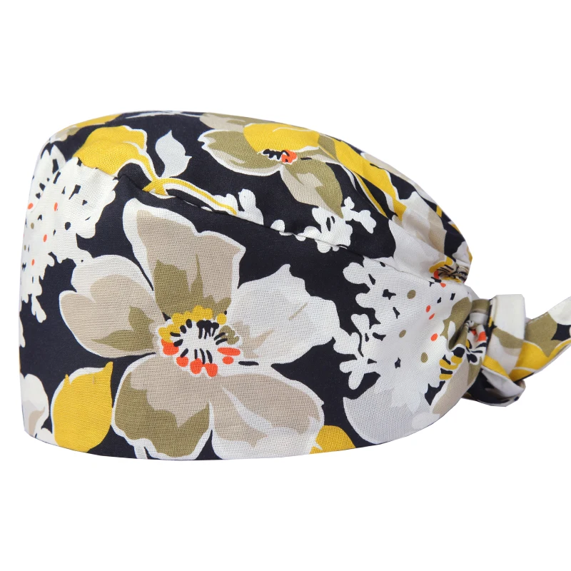 Шапка с рисунком магнолии шапка для ветеринара ухода за ребенком 100% хлопок