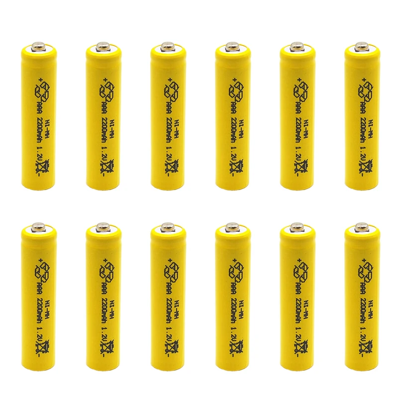 12 шт 2200mAh Ni-MH батареи 1 2 V перезаряжаемые AAA экологически чистые подходят для