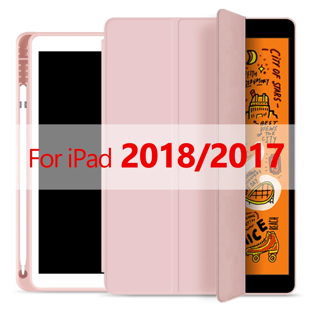 Для ipad чехол карандаш держатель Funda для ipad 6-го поколения для ipad Mini 5 ipad 10,2 / 9,7 чехол - Цвет: pink 2018 9.7