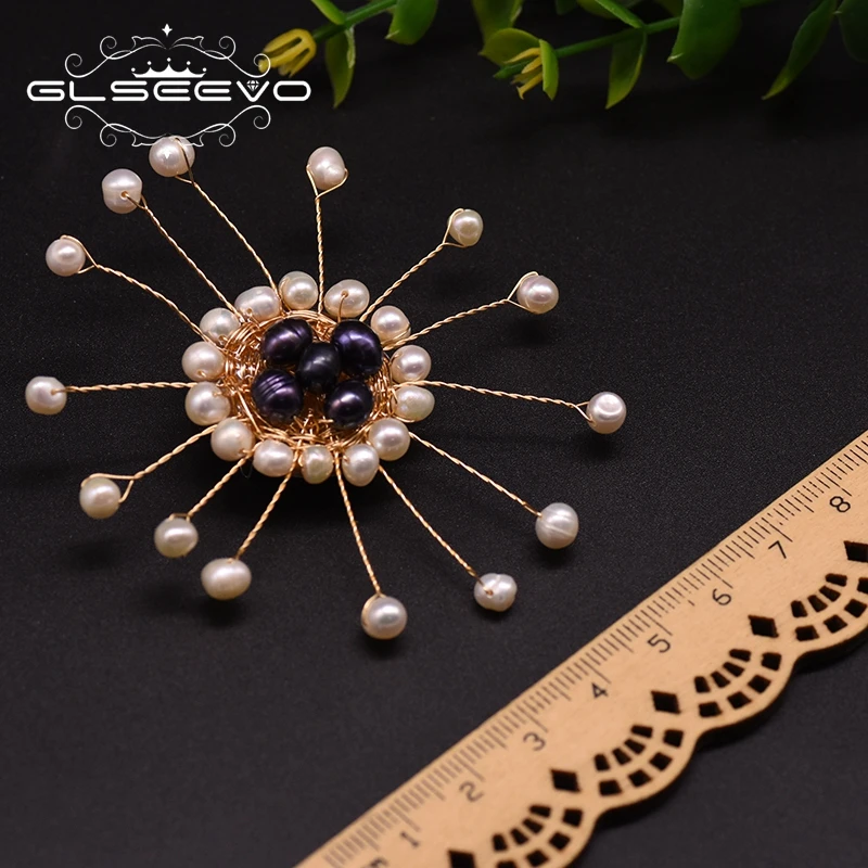 GLSEEVO ручная работа большой розовый коралловый цветок натуральный белый жемчуг