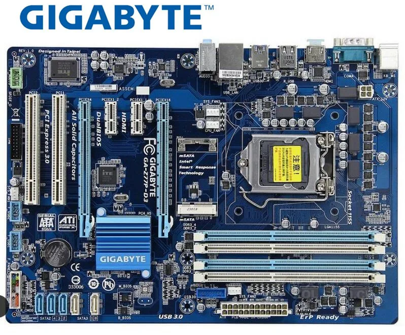 Материнская плата Gigabyte GA-Z77P-D3 LGA 1155 DDR3 Z77P-D3 платы HDMI USB2.0 USB3.0 32GB Z77 б/у настольная материнская плата