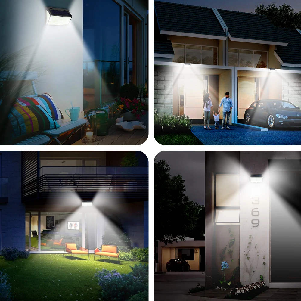288 LED Solar Light Outdoor Solar Lamp Powered Sunlight Waterproof PIR Motion Sensor 3 Mode Street Wall Light Garden Decoration