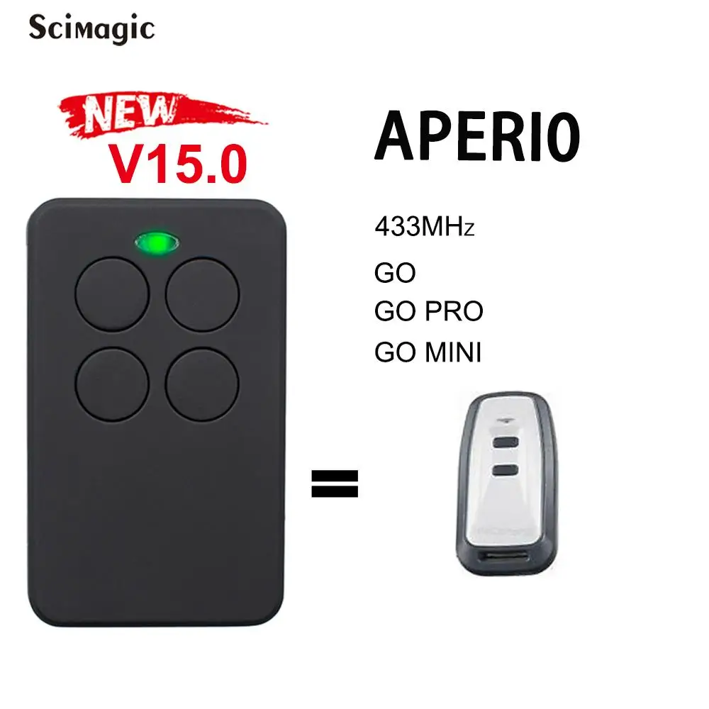

Brand new V15.0 clone APERIO GO PRO Remote Control APERIO GO MINI 433.92MHz Garage Door Opener Keychain Rolling Code 433MHZ