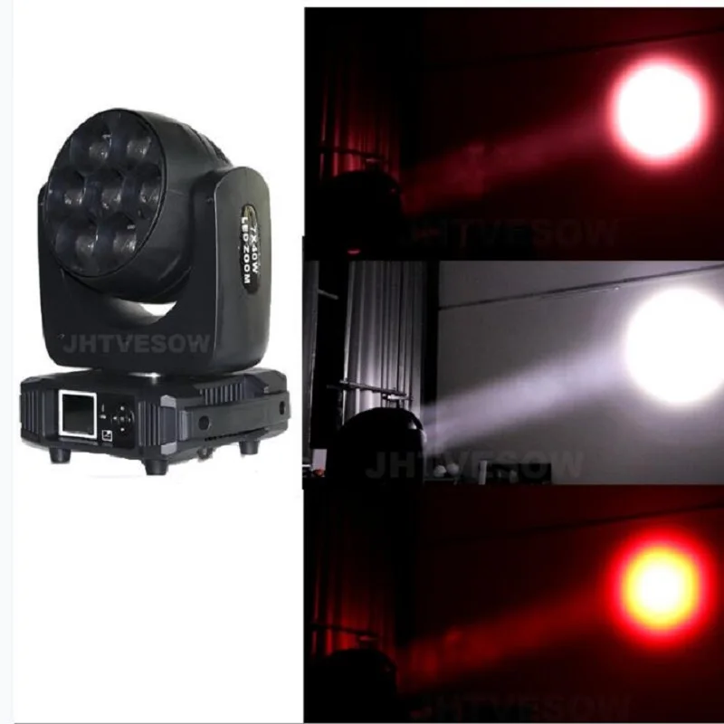 Led zoom wash beam move head 7x40 Вт rgbw moving heads dj светильник disco led dmx512 ночные вечерние свадебные с