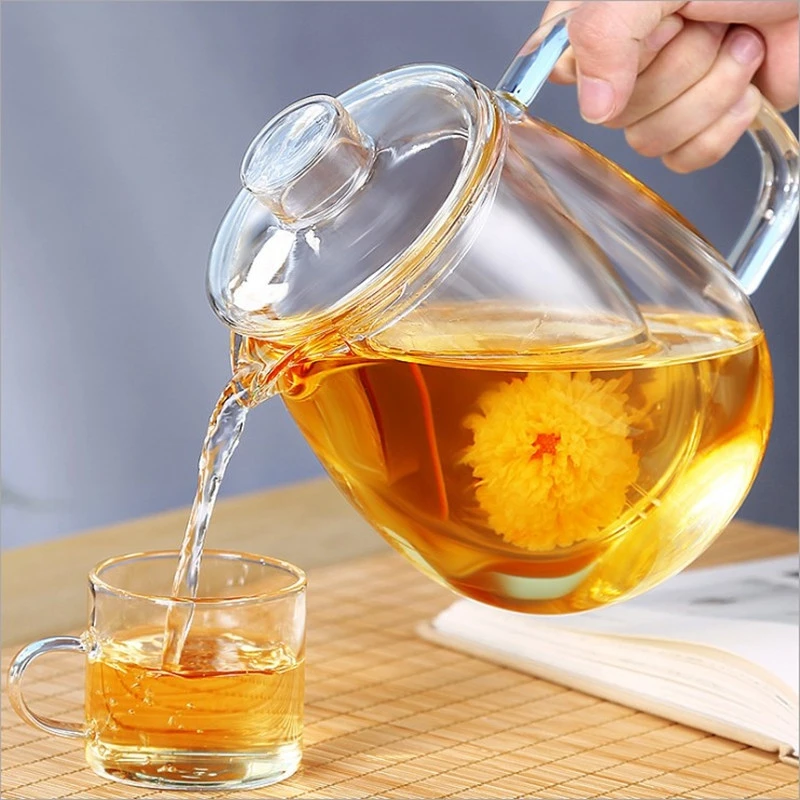 

600ML Glass Teapot for Stove Heat Resistant High Temperature Explosion Proof Tea Pot Infuser Milk Set Household Teaware