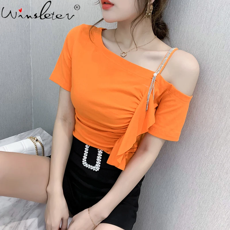 

Футболка женская хлопковая однотонная на бретельках, с круглым вырезом и коротким рукавом