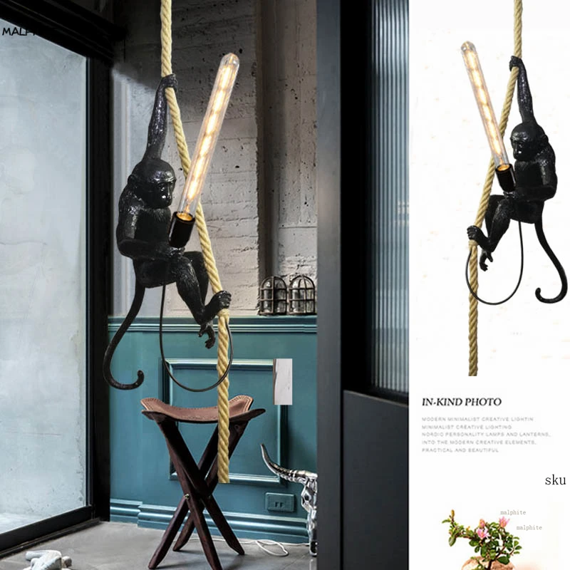 Смоляные подвесные светильники SELETTI смоляная белая обезьяна скандинавские для