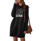 Женское платье с надписью вера и надписи, женские пуловеры с длинным рукавом для Религиозной христианской церкви, повседневный Джемпер со слоганом, толстовки