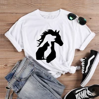 casual cloth hipster animal lover horse dog cat print women tshirt funny t shirt for girl lady top tumblr drop ship