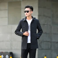 autumn windbreaker men s new business and leisure hooded medium long jacket youth handsome coat men
