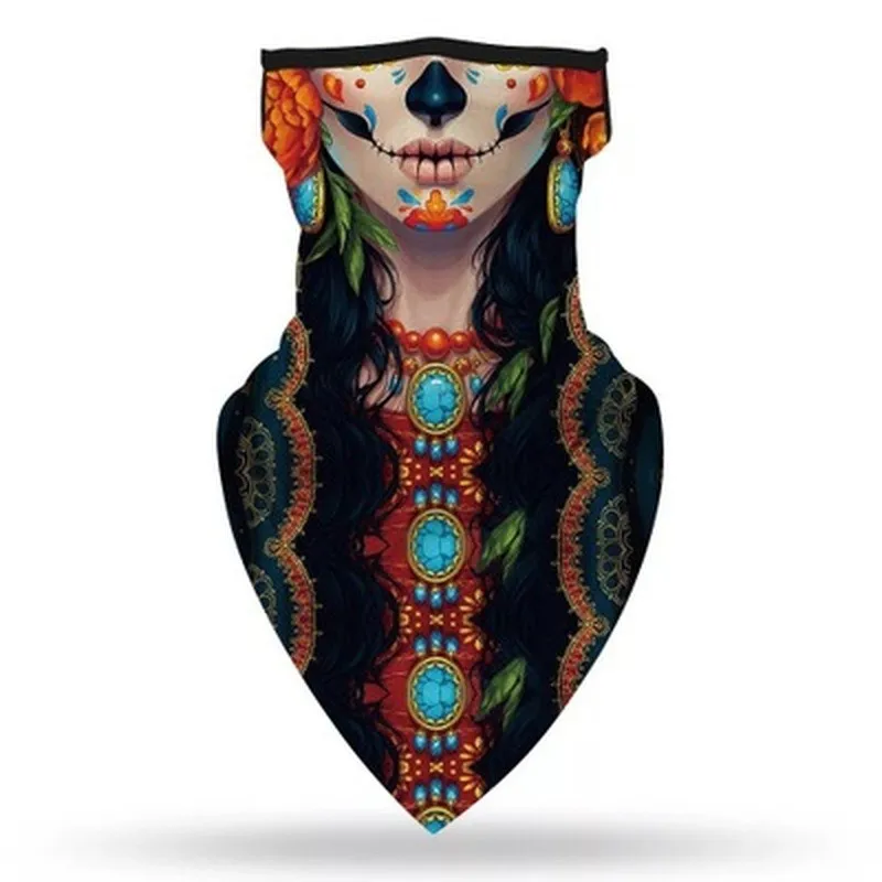 

Bandana Neck Ghost Hiking Skull Scarf Ski Half Face Skeleton Ski Bandanas Cycling Skull Halloween Sport Scarves Neck Mask Ski Sk