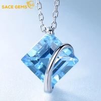 sace gems 925 sterling silver natural blue topaz pendant for women wedding engagement party jewelry ladies valentine day present