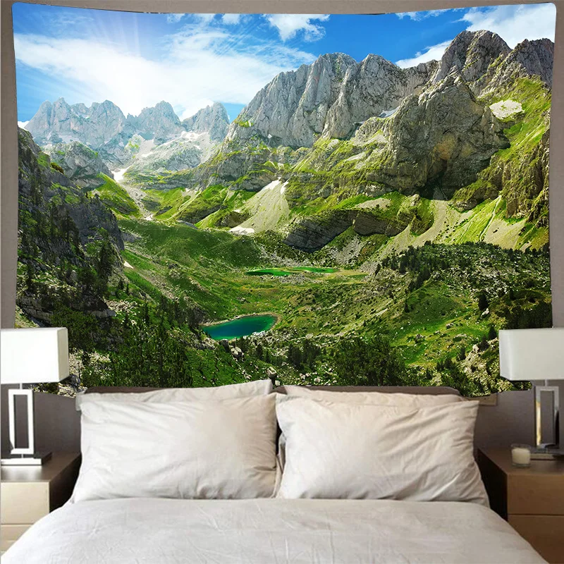

mountain hanging tapestry appartement decor tela para la pared trippy tapestry tenture murale
