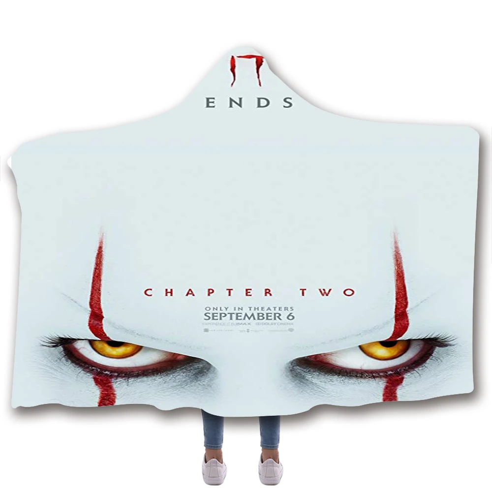IT CHAPTER 2 одеяло с капюшоном и принтом Флисовое s броски для кроватей Двухслойное