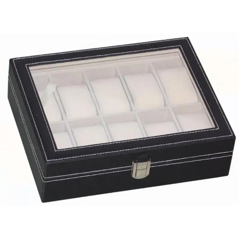 Шкатулка для хранения часов из ПУ кожи на 10/12 ячеек | Наручные часы