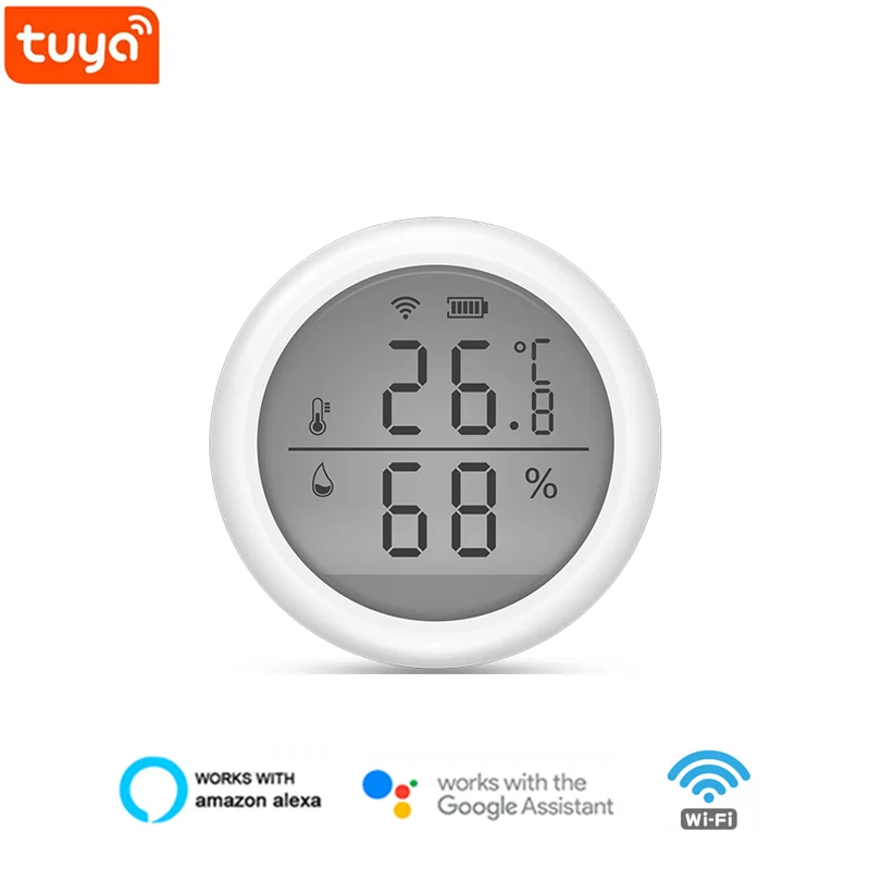 

Wi-Fi умный датчик температуры и влажности Tuya/Smart Life App пульт дистанционного управления Умный дом Голосовое управление работает с Alexa Google Home