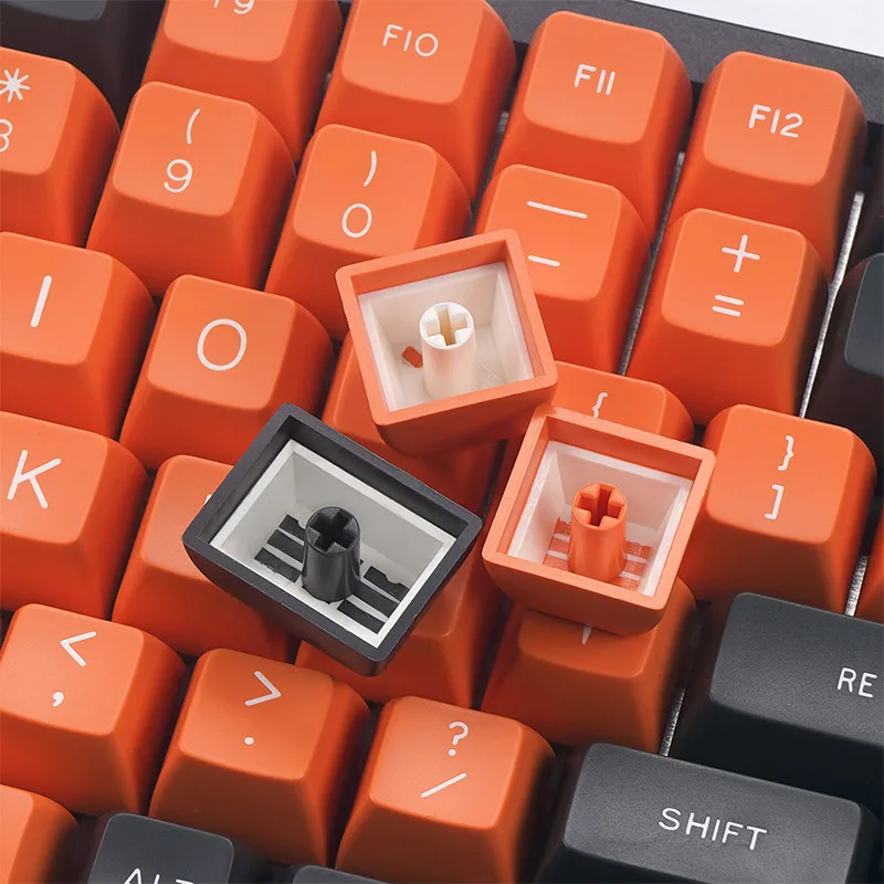 

MAXKEY Two-Color Molding Mechanical Keyboard Keycap Gray Orange Color Matching SA Height Ball Cap 134 Keys