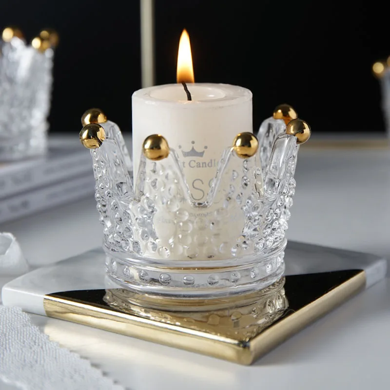 

Nordic Crown Candle Cup Romantic Ins Household Candlelight Dinner Props Aromatherapy Candle Holder Home Decoration Ornament Gift