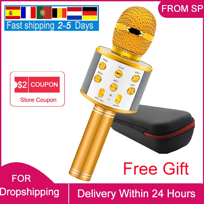 2 шт./компл. беспроводной Bluetooth микрофон караоке для детей подарок Android / IPhone IPad