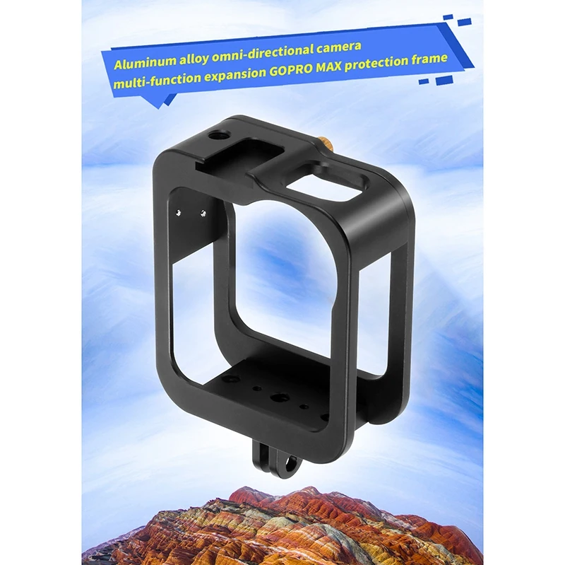 

Aluminum CNC Protective Cover Camera Cage for Gopro Max Frame Removable Quick Release Case with Cold Shoe Mount