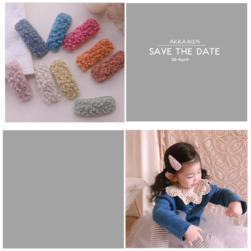 Новинка 2020 года Милые зимние кашемировые мягкие заколки с искусственным мехом