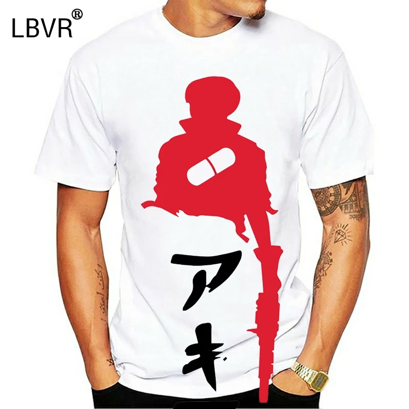 Akira Kaneda Red and Blak Art Аниме Манга Мужская () Футболка белые футболки брендовая одежда