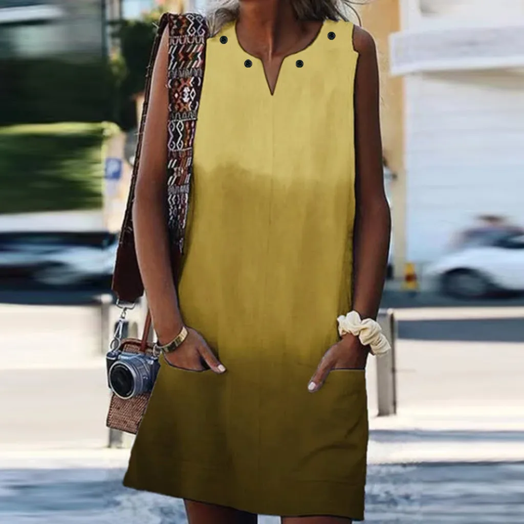 Женский пляжный мини-сарафан JAYCOSIN повседневное богемное платье с карманами и