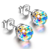 68mm colorful crystal rhinestone ball stud earrings multicolor women girls charming simple ear jewe